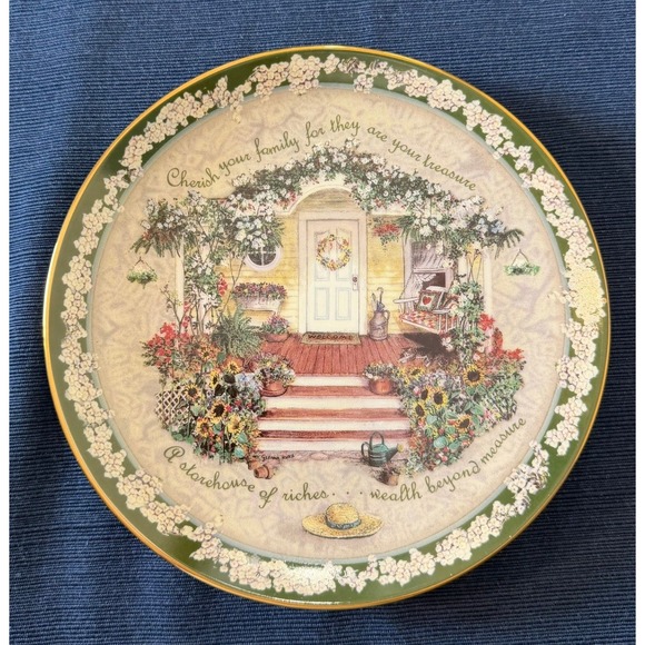Bradford Exchange Other - Bradford Exchange Plate 8in Green Welcome Home Glenna Kurz Cottagecore Decor